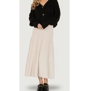 BalticBorn Carynn Knit Midi Skirt Natural Size XL